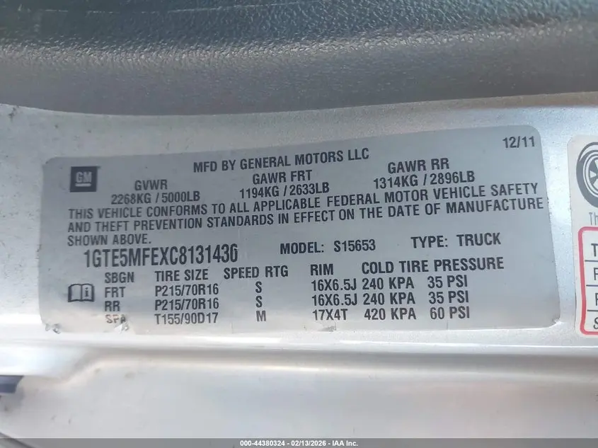 2012 GMC CANYON SLE1