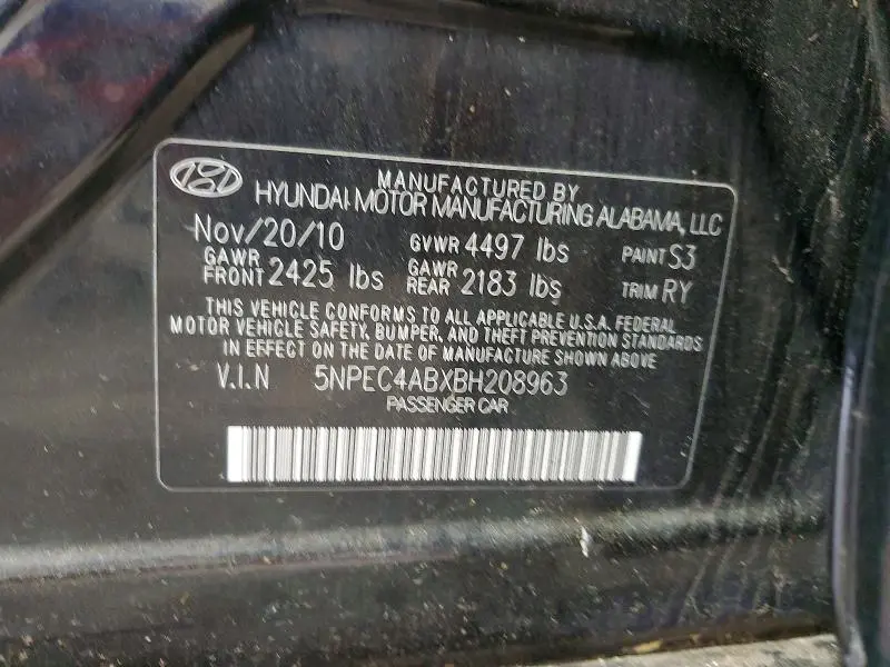 2011 HYUNDAI SONATA SE 2.0T  