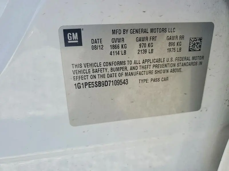 2013 CHEVROLET CRUZE LT  