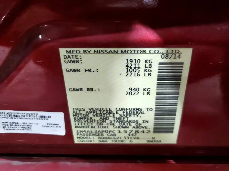 2015 NISSAN ALTIMA 2.5  