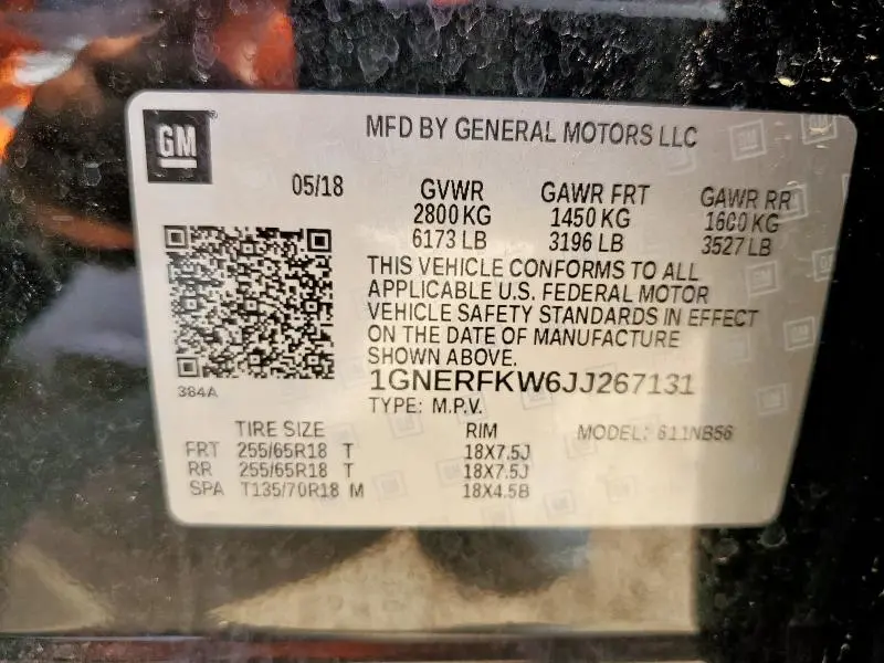 2018 CHEVROLET TRAVERSE LS  