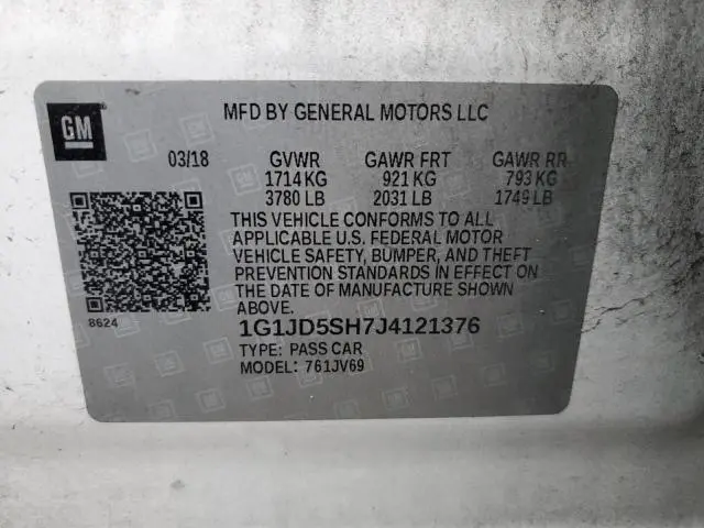 2018 CHEVROLET SONIC LT  