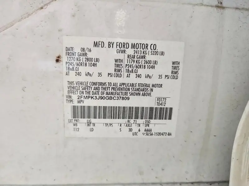 2016 FORD EDGE SEL  