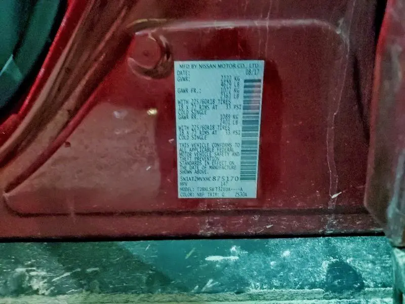 2017 NISSAN ROGUE SV  