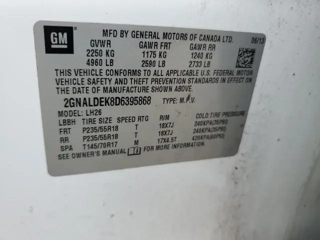 2013 CHEVROLET EQUINOX LT