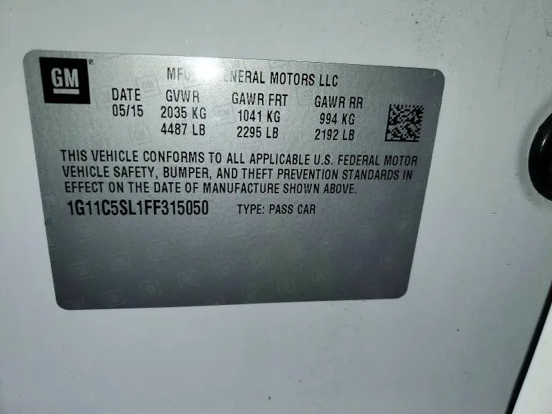 2015 CHEVROLET MALIBU 1LT  