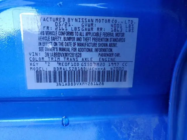 2021 NISSAN SENTRA SR  