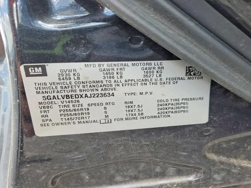 2010 BUICK ENCLAVE CXL  