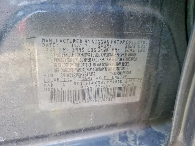 2017 NISSAN SENTRA S  