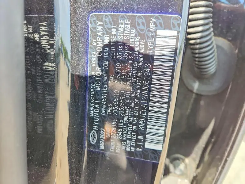 2022 HYUNDAI TUCSON LIMITED  