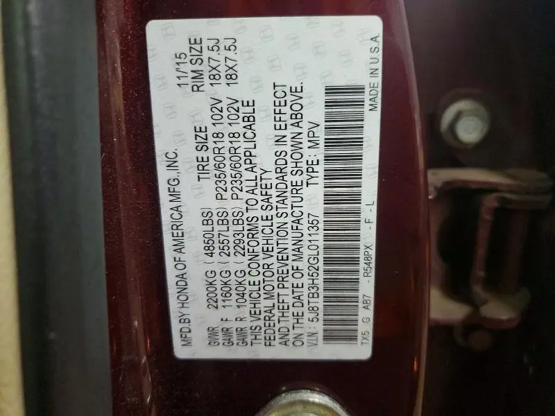 2016 ACURA RDX TECHNOLOGY  