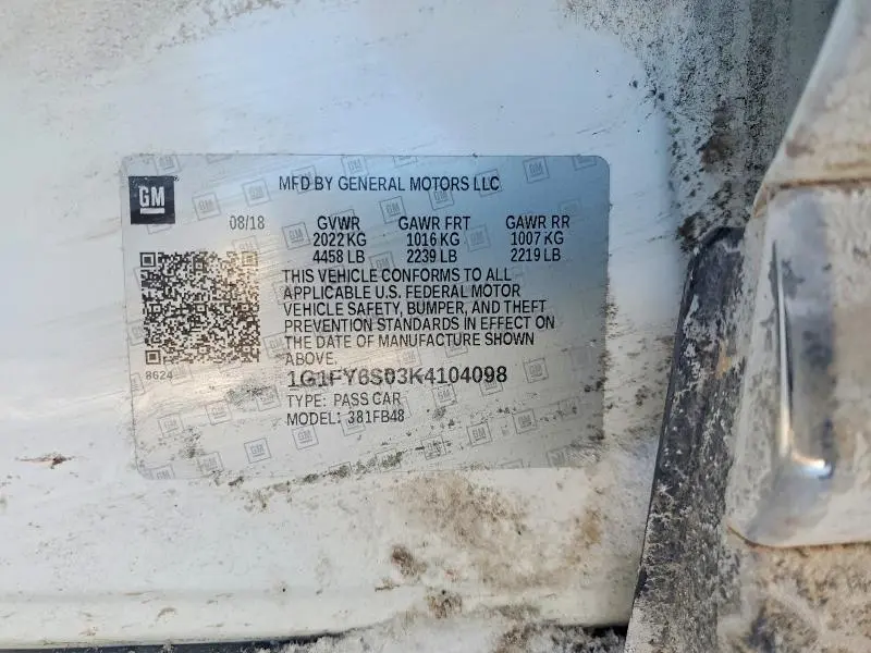 2019 CHEVROLET BOLT EV LT  