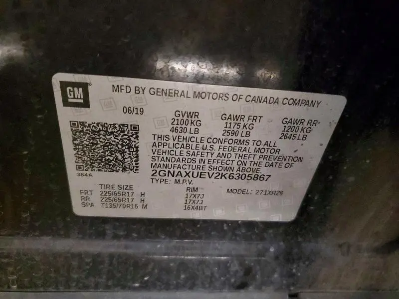 2019 CHEVROLET EQUINOX LT  