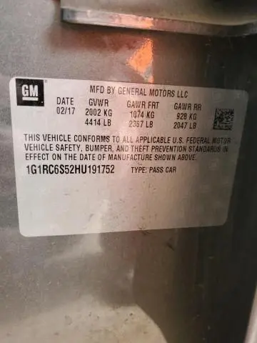 2017 CHEVROLET VOLT LT  