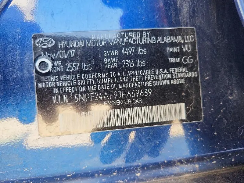 2018 HYUNDAI SONATA SE  
