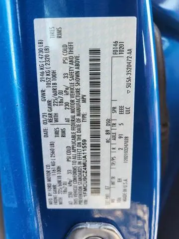 2021 FORD ESCAPE SEL  