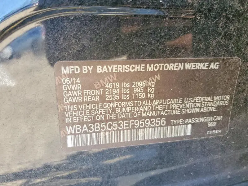 2014 BMW 328 XI SULEV  