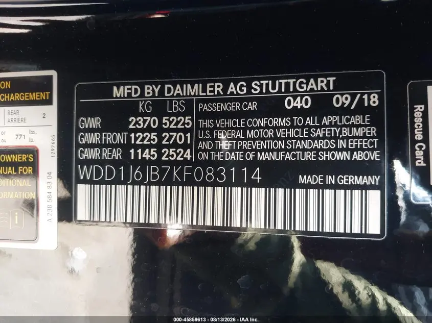 2019 MERCEDES-BENZ E 450 4MATIC