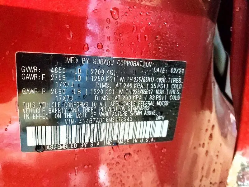 2021 SUBARU OUTBACK PREMIUM  