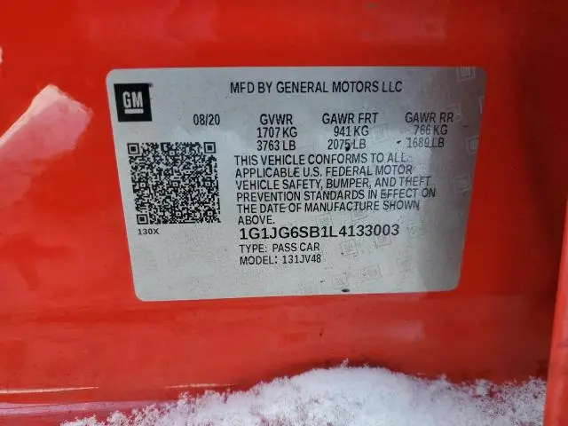 2020 CHEVROLET SONIC   