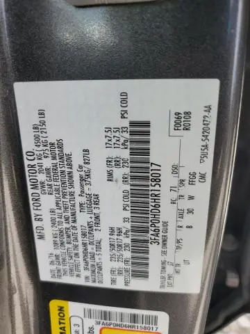 2017 FORD FUSION SE  
