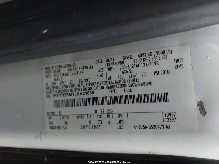 2018 FORD TRANSIT-250  