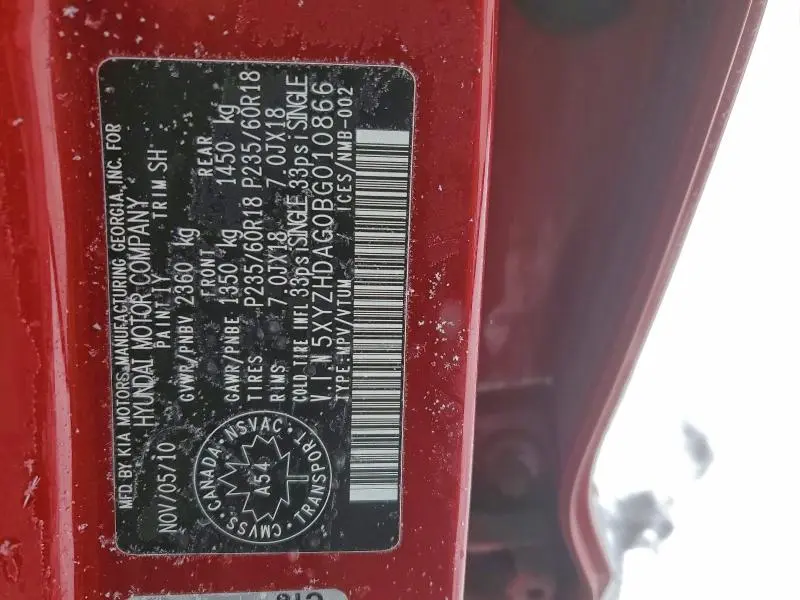 2011 HYUNDAI SANTA FE SE  