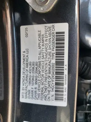 2025 HONDA ACCORD LX