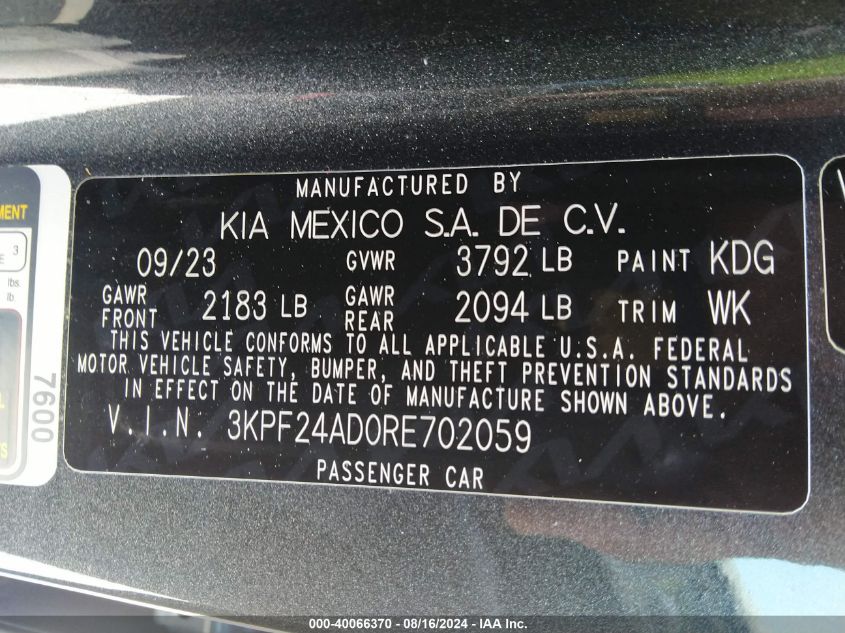 2024 KIA FORTE LX/LXS