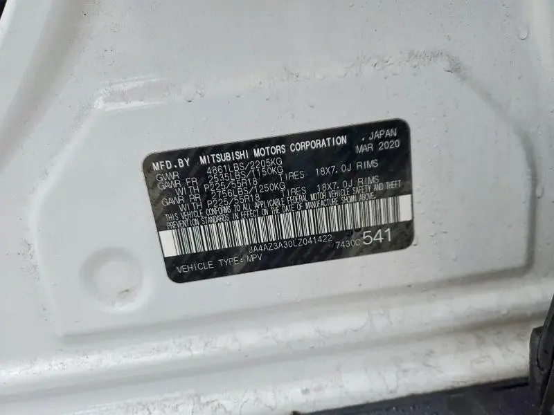 2020 MITSUBISHI OUTLANDER SE  