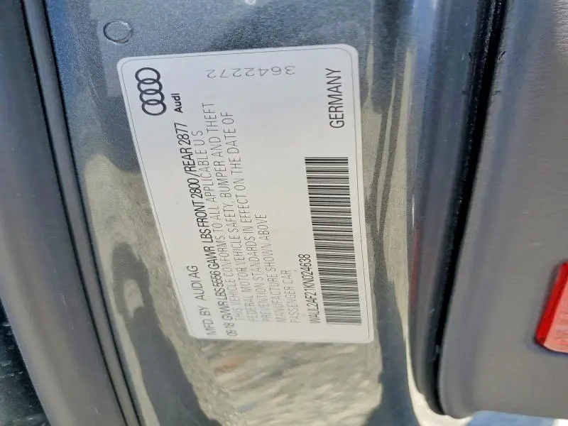 2019 AUDI A6 PREMIUM PLUS  