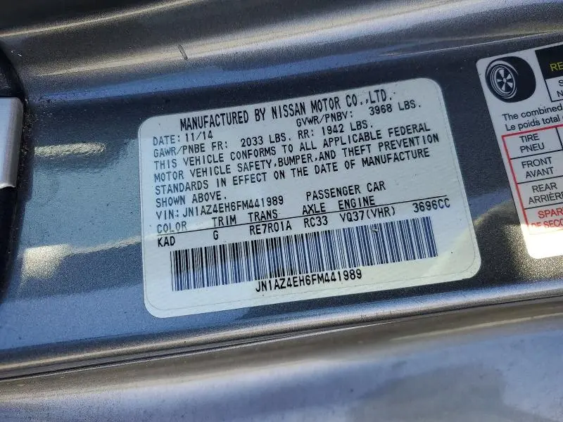2015 NISSAN 370Z SPORT TECH  