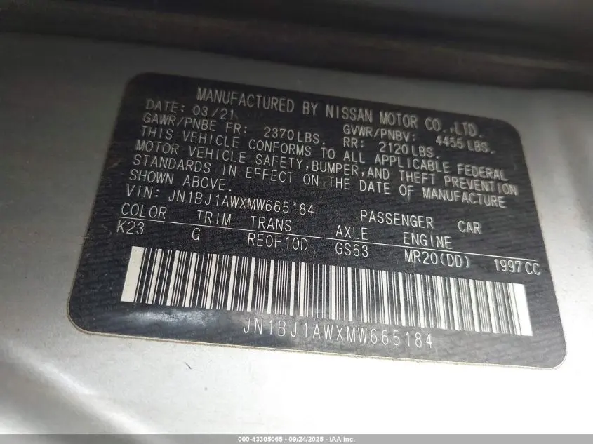 2021 NISSAN ROGUE SPORT S AWD XTRONIC CVT