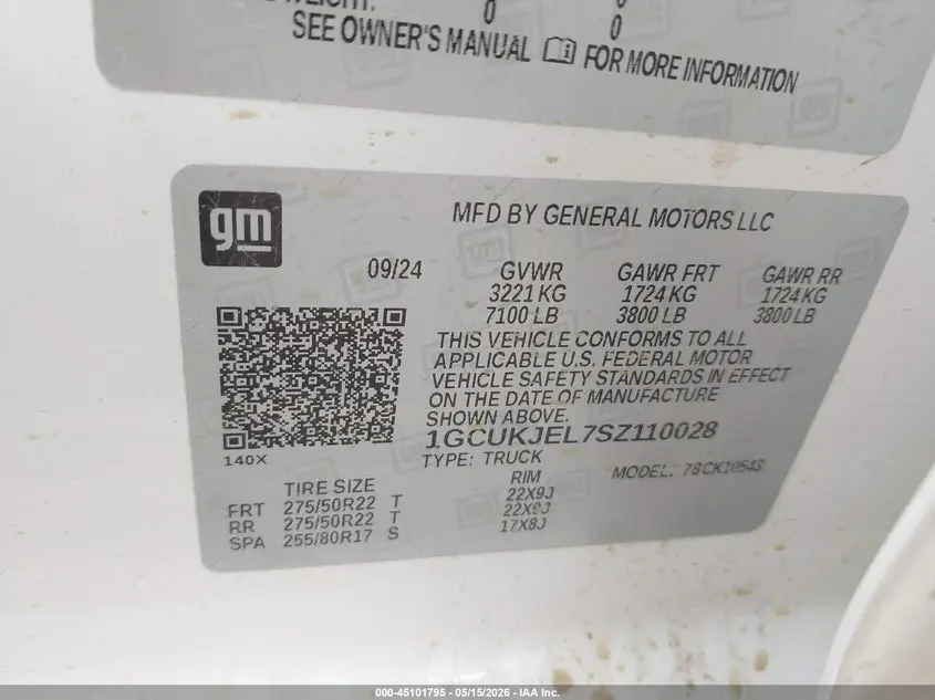 2025 CHEVROLET SILVERADO 1500 4WD  SHORT BED HIGH COUNTRY