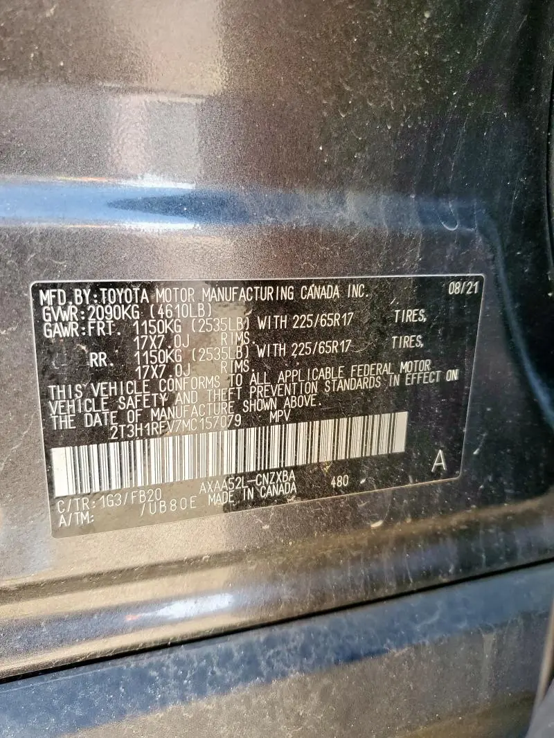 2021 TOYOTA RAV4 LE  