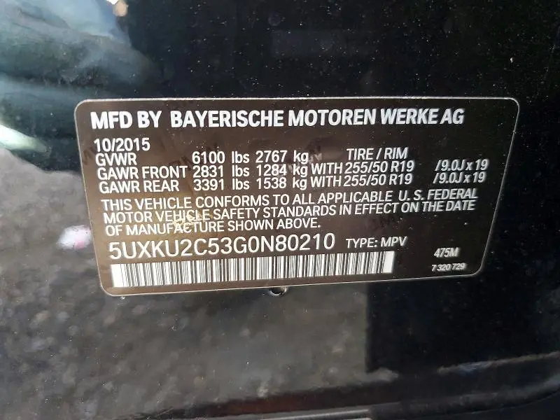 2016 BMW X6 XDRIVE35I  