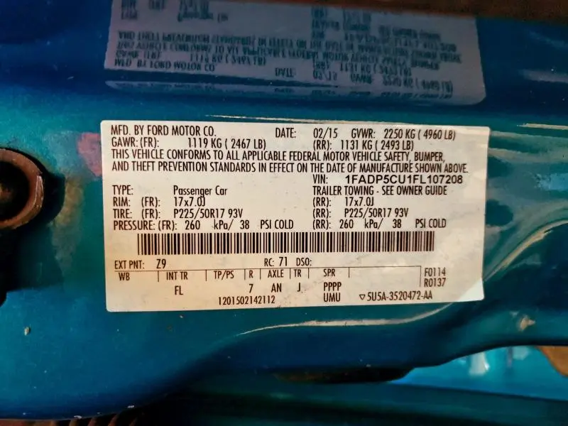 2015 FORD C-MAX PREMIUM SEL  