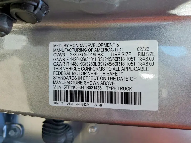 2026 HONDA RIDGELINE TRAIL SPORT  
