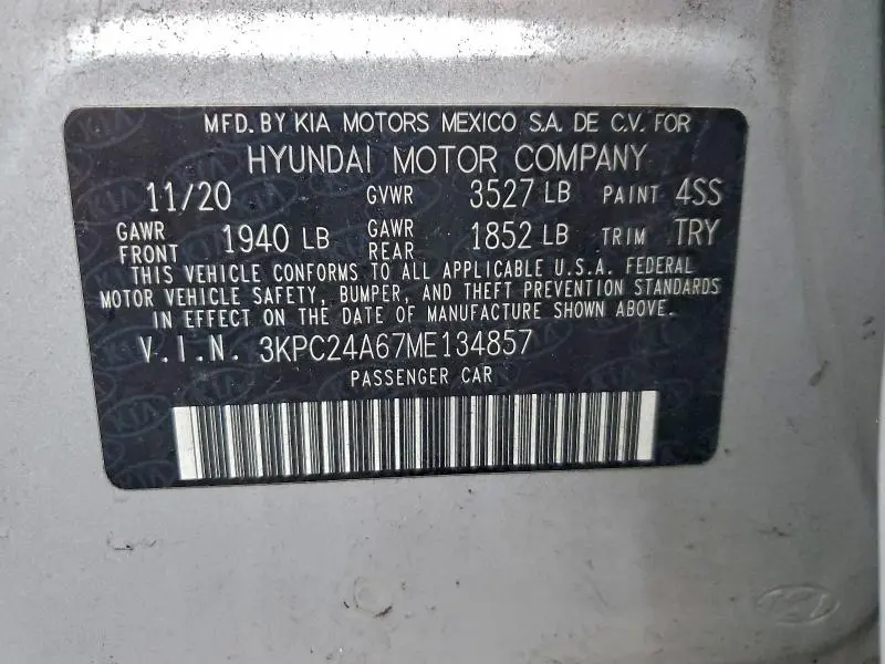 2021 HYUNDAI ACCENT SE  