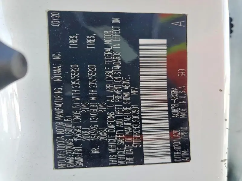 2020 TOYOTA HIGHLANDER HYBRID PLATINUM  