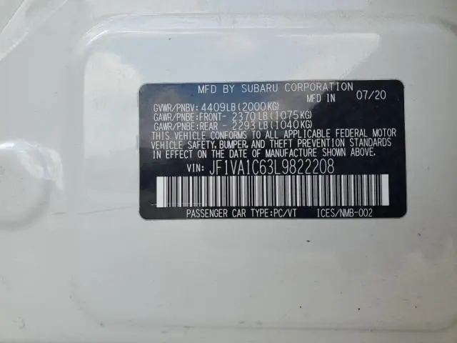 2020 SUBARU WRX PREMIUM  