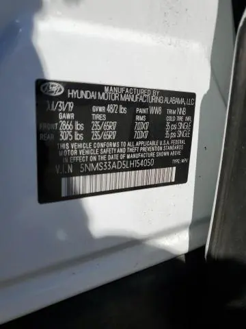 2020 HYUNDAI SANTA FE SEL  