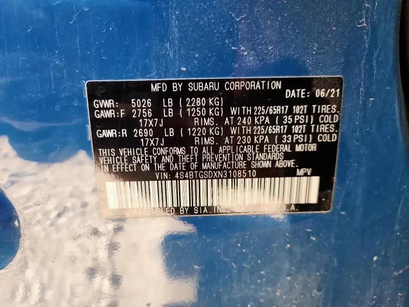 2022 SUBARU OUTBACK WILDERNESS  