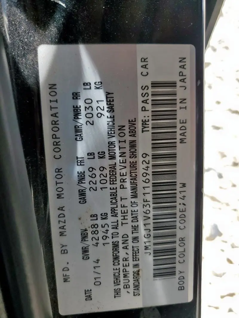 2015 MAZDA 6 TOURING  