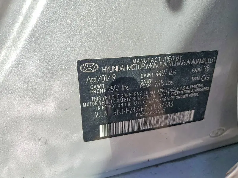 2019 HYUNDAI SONATA SE  