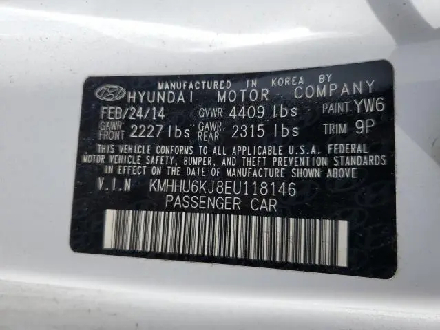 2014 HYUNDAI GENESIS COUPE 3.8L  