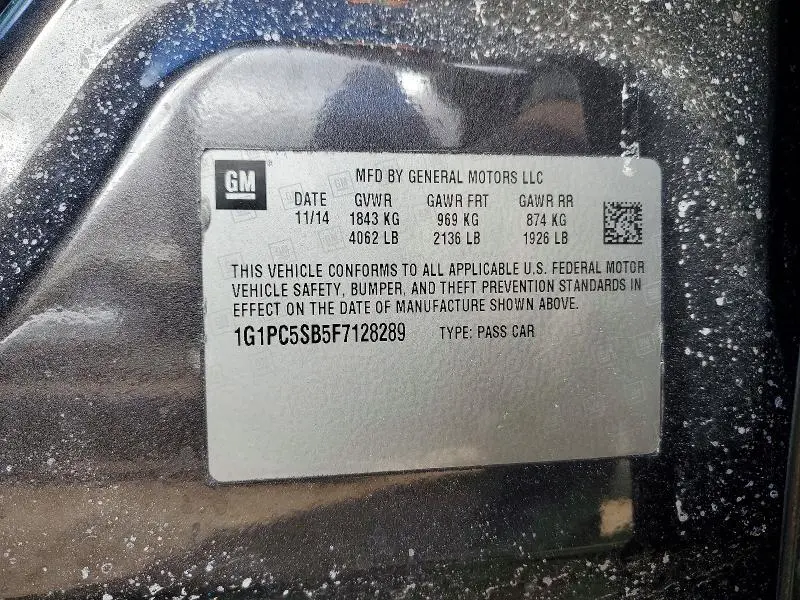 2015 CHEVROLET CRUZE LT  