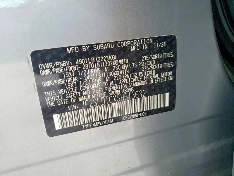 2025 SUBARU FORESTER TOURING  