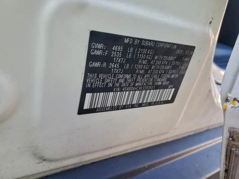 2019 SUBARU OUTBACK 2.5I PREMIUM  