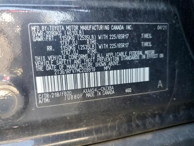 2021 TOYOTA RAV4 LE